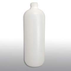 1000 ml Muovipullo HDPE valkoinen pyöreäharteinen + korkki *
